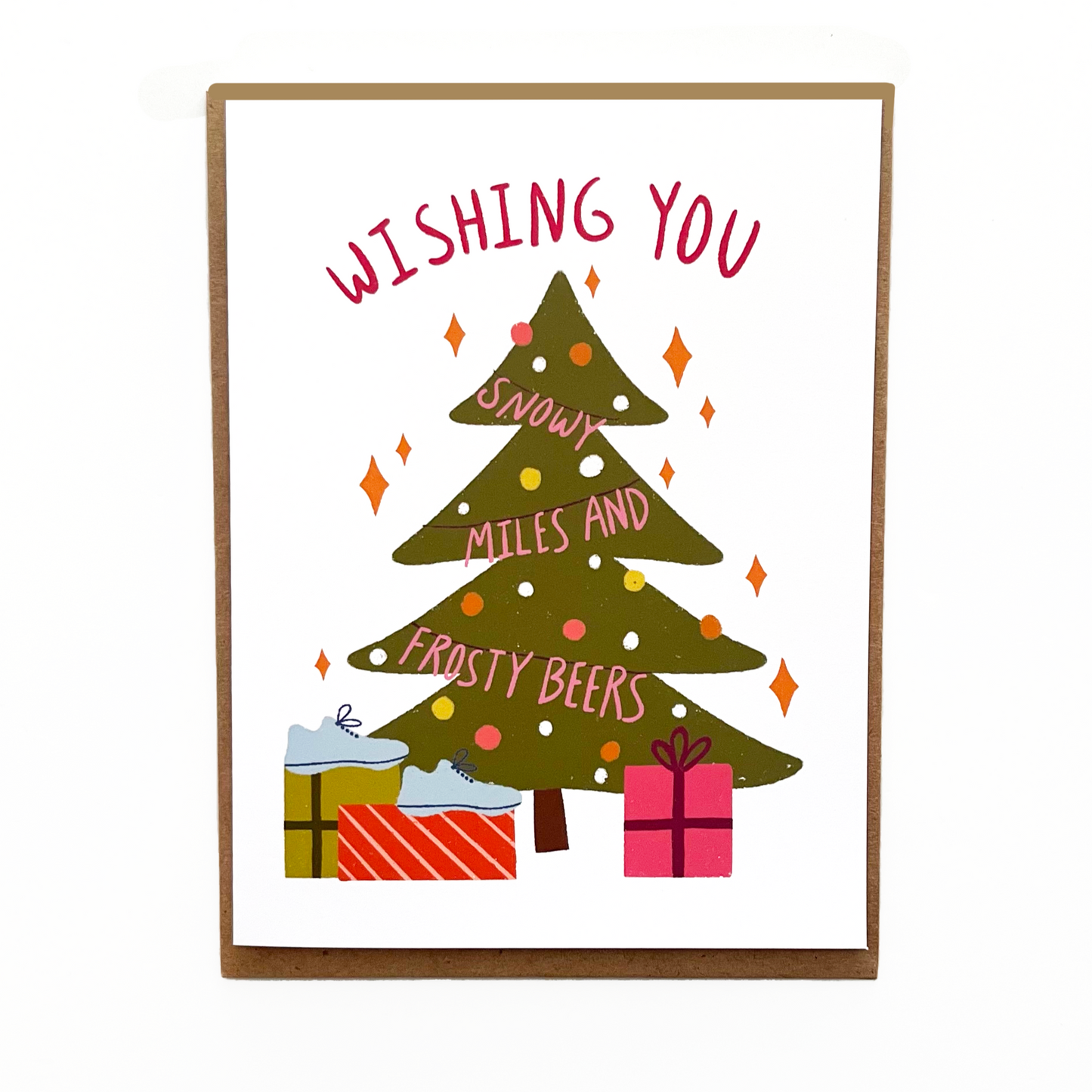 wishing you snowy miles and frosty beers card