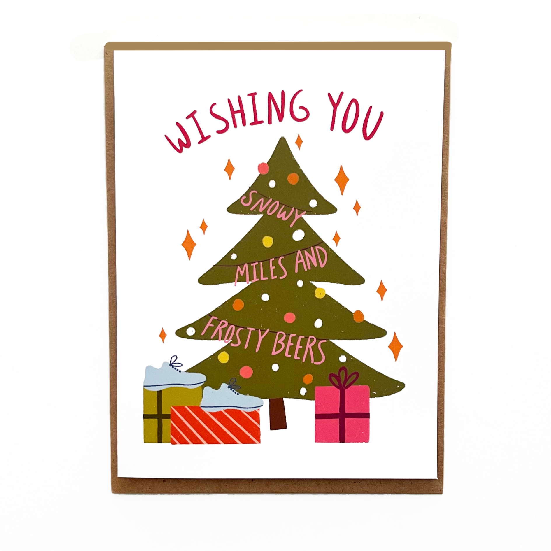 wishing you snowy miles and frosty beers card
