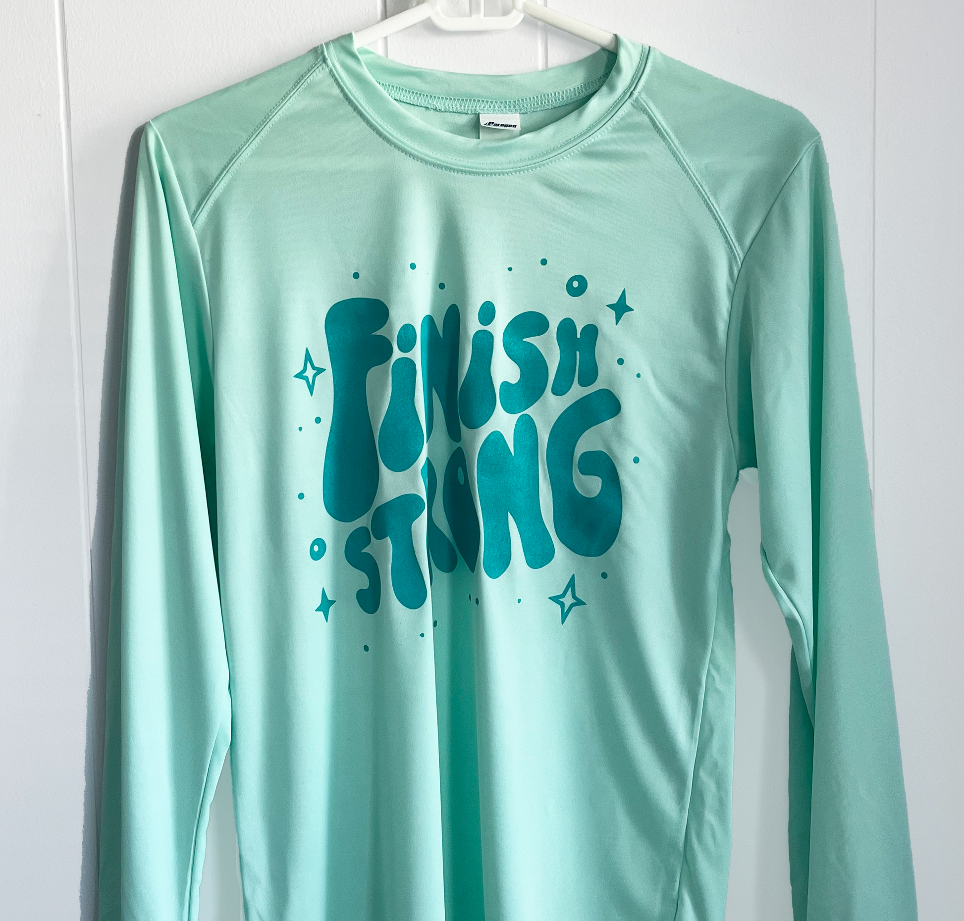 finish strong long sleeve in teal