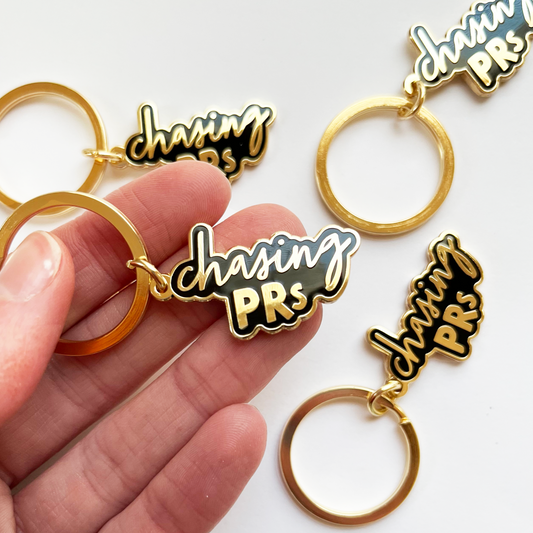 chasing prs keychain for runners 