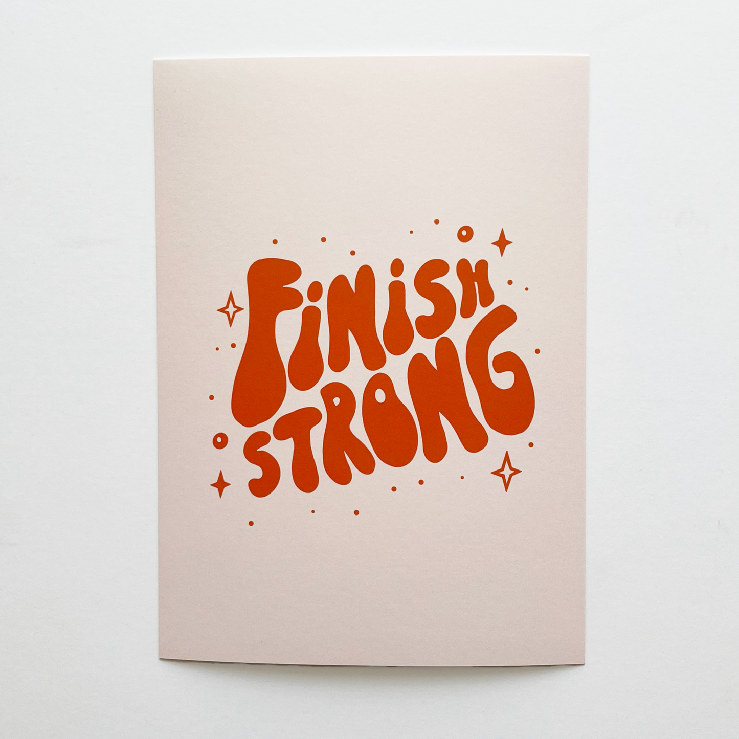 finish strong art print in orange