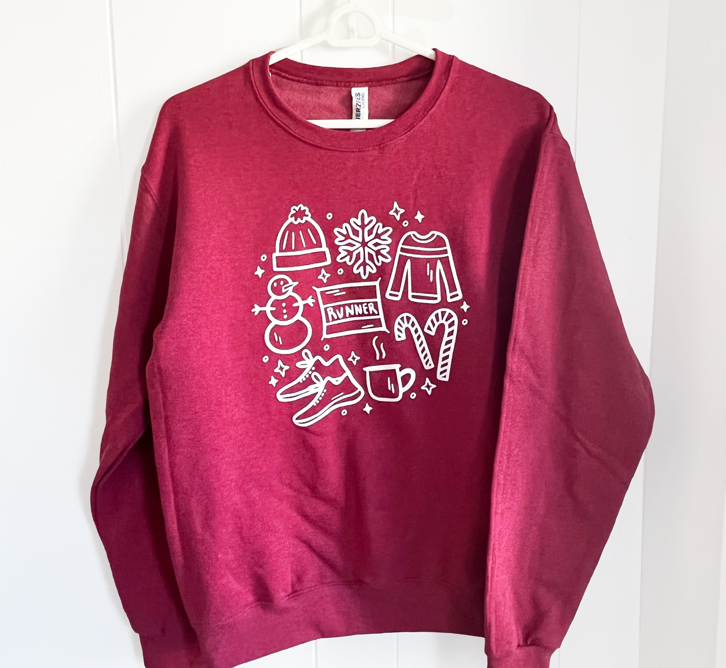 Heather Red Holiday Runner Crew Neck